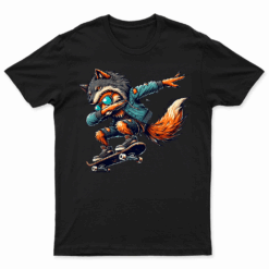 Dabbing Fox Wolf Halloween Trick Or Treat Boys Men Kids Tee T Shirt