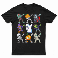 Dabbing Halloween Boys Skeleton Zombie Scary Pumpkin Mummy T Shirt