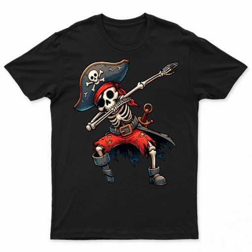 Dabbing Skeleton Pirate Kids T Shirt