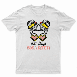 Days Smarter Bun 100Th Day School Teacher Girls Kids T Shirt