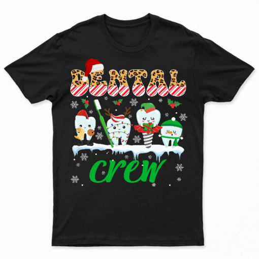 Dental Crew Christmas Santa Reindeer XmasDental Tools T Shirt