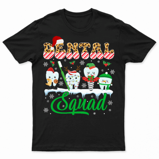 Dental Squad Christmas Santa Reindeer Dental Tools T Shirt