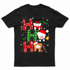 Dentist Christmas Funny Tooth Dental Gift Red Plaid Reindeer T Shirt
