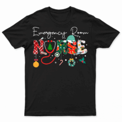 Emergency Room Nurse Christmas Nursing Stethoscope Xmas Scrub Top