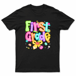 First Grade Team Pencil Bow Back To School Teacher Girl Kids T Shirt