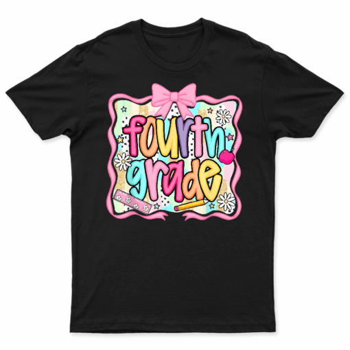 Fourth Grade Floral Coquette 4Th Grade Girls Back To School T Shirt