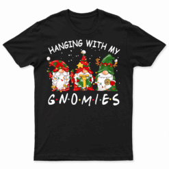 Funny Christmas Gnome Hanging With My Gnomies Family Pajamas Tees