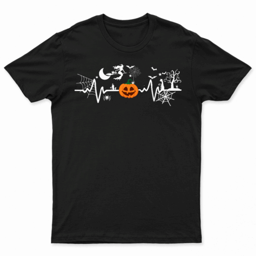 Funny Halloween Pumpkin Heartbeat T Shirt