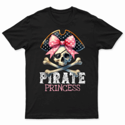 Funny Pirate Princess Coquette Bow Halloween Costume Girls T Shirt