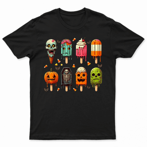 Funny Popsicle Summer Horror Halloween Ice Cream Summerween T Shirt
