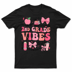 Girls 2Nd Grade Vibes Coquette Bow Back To School Teacher T Shirt