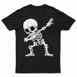 Halloween Boys Men Dabbing Skeleton Skull Rib Cage Dab Dance T Shirt