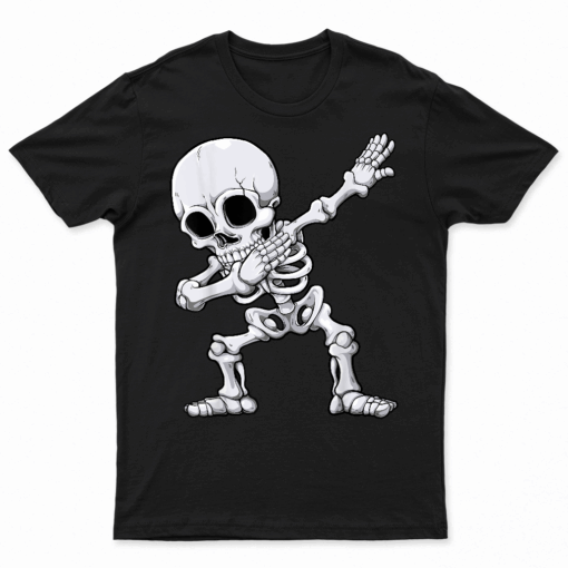 Halloween Boys Men Dabbing Skeleton Skull Rib Cage Dab Dance T Shirt