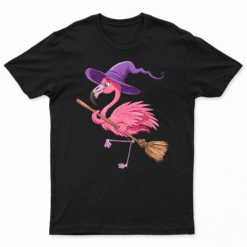 Halloween Flamingo Witch Hats Scary Costumes Men Women Kids T Shirt