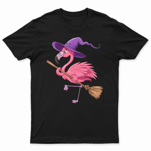 Halloween Flamingo Witch Hats Scary Costumes Men Women Kids T Shirt