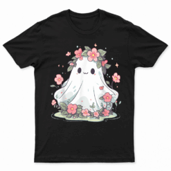 Halloween Shirt Floral Ghost Halloween Costume Girls Women T Shirt