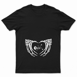 Happy Halloween Pregnant Baby Skeleton Spooky Season New Mom T Shirt