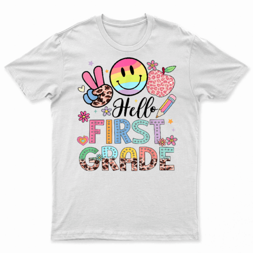 Hello 1St Grade Boy Girl Teacher Back To School 1St Grade T Shirt