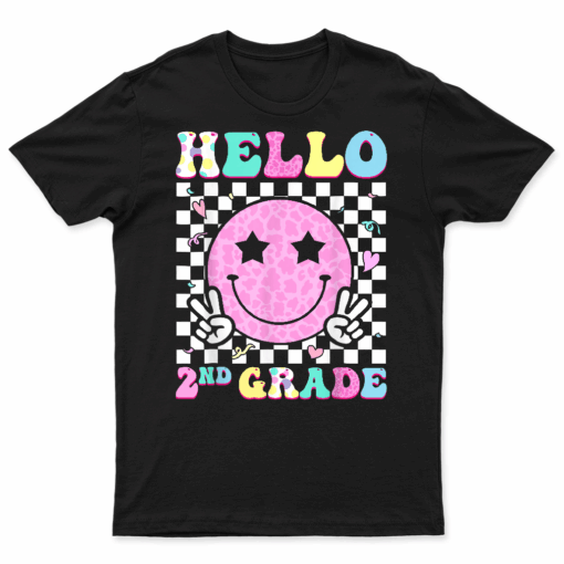 Hello 2Nd Grade Groovy Back To School Second Grade Girls Kid T Shirt