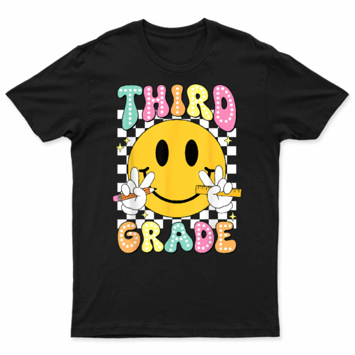 Hello Third Grade Smile Face Back To School Girls 3Rd Grade T Shirt