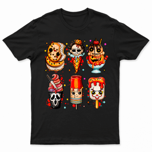 Horror Movies Summer Popsicle Halloween Ice Cream Summerween T Shirt