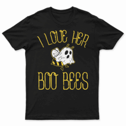 I Love Her Boo Bees Couples Halloween Adult Costume His Men T Shirt