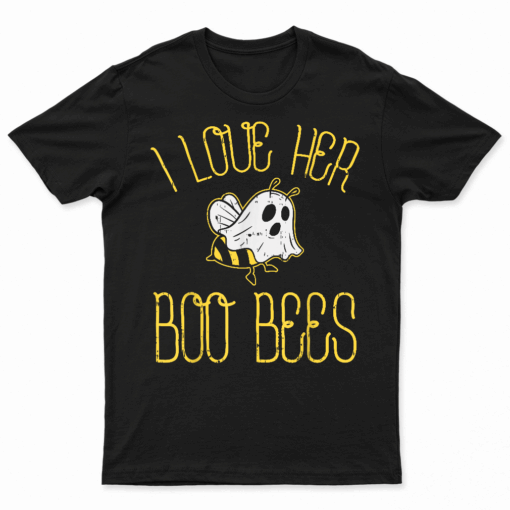 I Love Her Boo Bees Couples Halloween Adult Costume His Men T Shirt