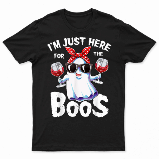 I'M Just Here For The Boos Halloween Women Ghost Cute Funny T Shirt