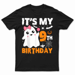 It'S My 9Th Birthday 9 Years Old Ghost Pumpkin Halloween T Shirt