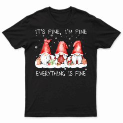 Its Fine I'M Fine Everything Is Fine Gnome Christmas Lights