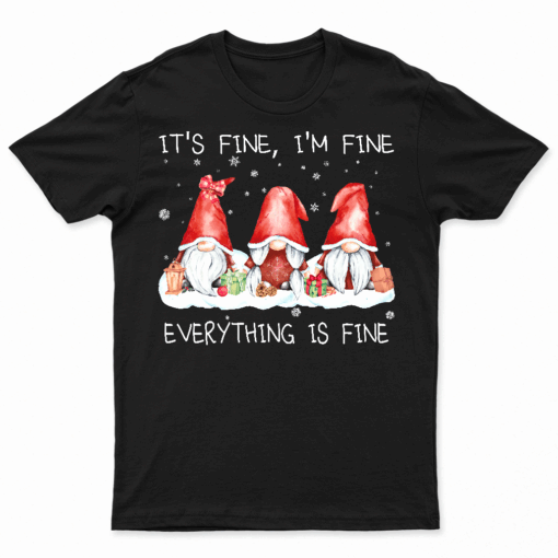 Its Fine I'M Fine Everything Is Fine Gnome Christmas Lights
