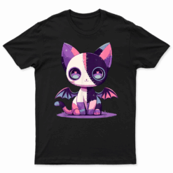 Kawaii Pastel Goth Creepy Cute Witchy Zombie Patchwork Cat T Shirt