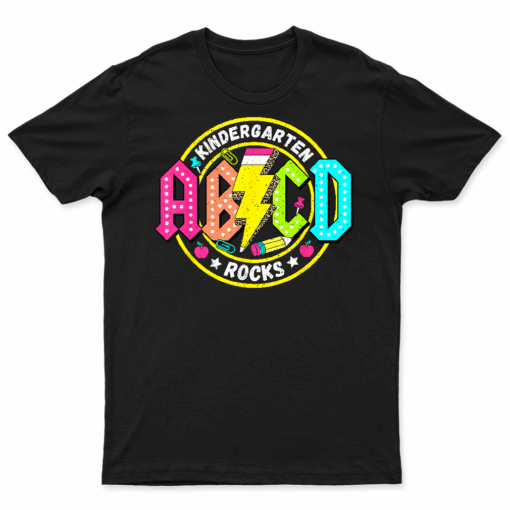 Kindergarten Rocks Abcd Back To School Funny Rock Teacher T Shirt
