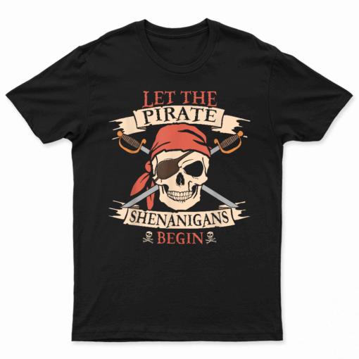 Let The Pirate Shenanigans Begin Halloween Skull Bandana Boy T Shirt