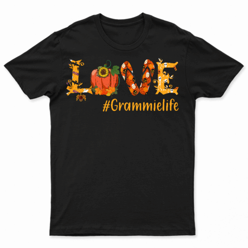 Love Grammie  Family Matching Group Thanksgiving Autumn T Shirt For Mens Womens