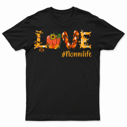 Love Nonni  Family Matching Group Thanksgiving Autumn T Shirt For Mens Womens