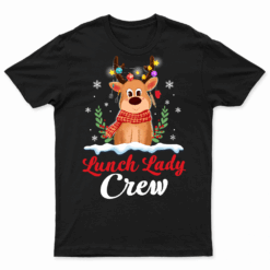 Lunch Lady Crew Cute Reindeer Funny Christmas Family Xmas