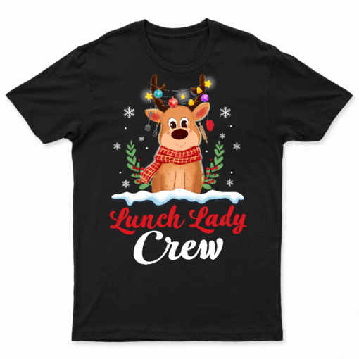 Lunch Lady Crew Cute Reindeer Funny Christmas Family Xmas