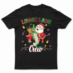 Lunch Lady Crew Cute Reindeer Santa Christmas Family Xmas