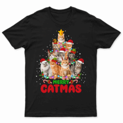 Merry Catmas Xmas Gift Men Women Kids Funny Cat Christmas T Shirt
