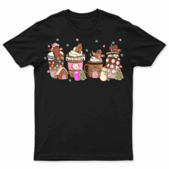 Merry Christmas Gingerbread Cookie Coffee Cups Latte Drink