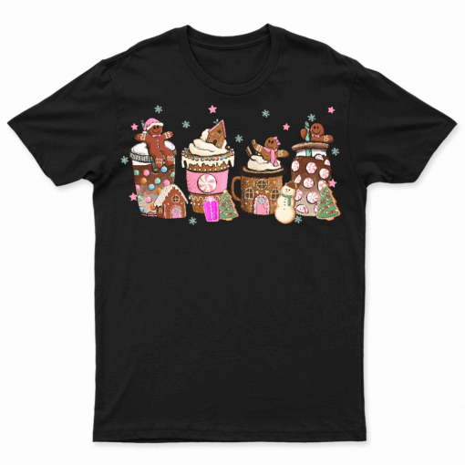 Merry Christmas Gingerbread Cookie Coffee Cups Latte Drink