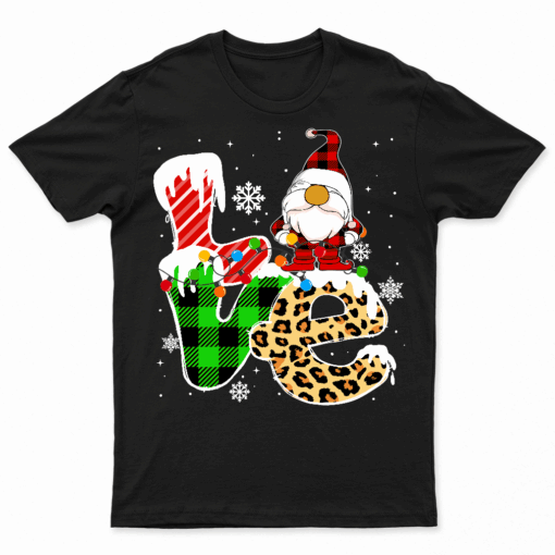 Merry Christmas Gnome Love Lunch Lady Women Matching T Shirt