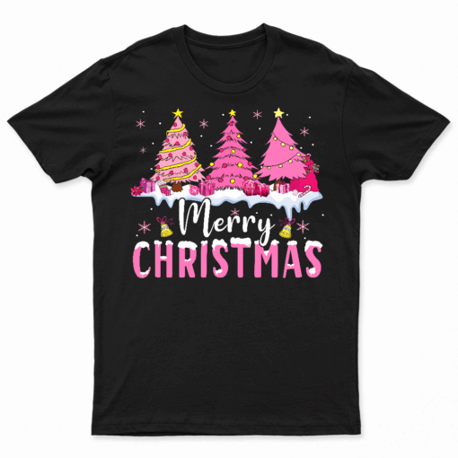 Merry Christmas With Pink Trees Xmas Costume Pajamas Women