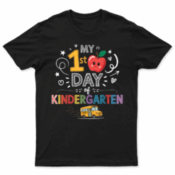My First Day Of Kindergarten School Bus Apple Kids Girls Boy T Shirt