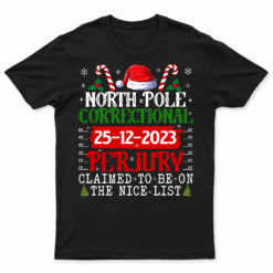 North Pole Correctional Perjury Matching Family Christmas T Shirt