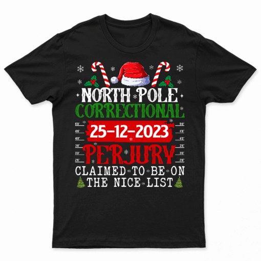 North Pole Correctional Perjury Matching Family Christmas T Shirt