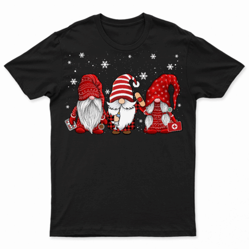 Nurse Christmas Gnomes Cute Xmas Scrub Top For Nurses Women T Shirt