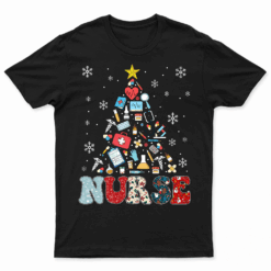 Nurse Christmas Tree Stethoscope RN LPN Scrub Nursing Xmas T Shirt