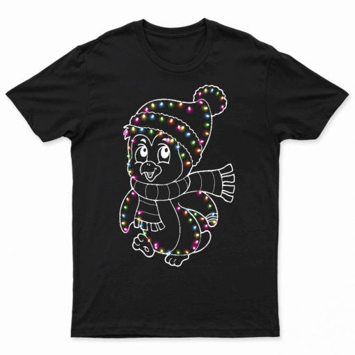 Penguin Santa Lights Christmas Pajamas Cute Penguins Xmas T Shirt
